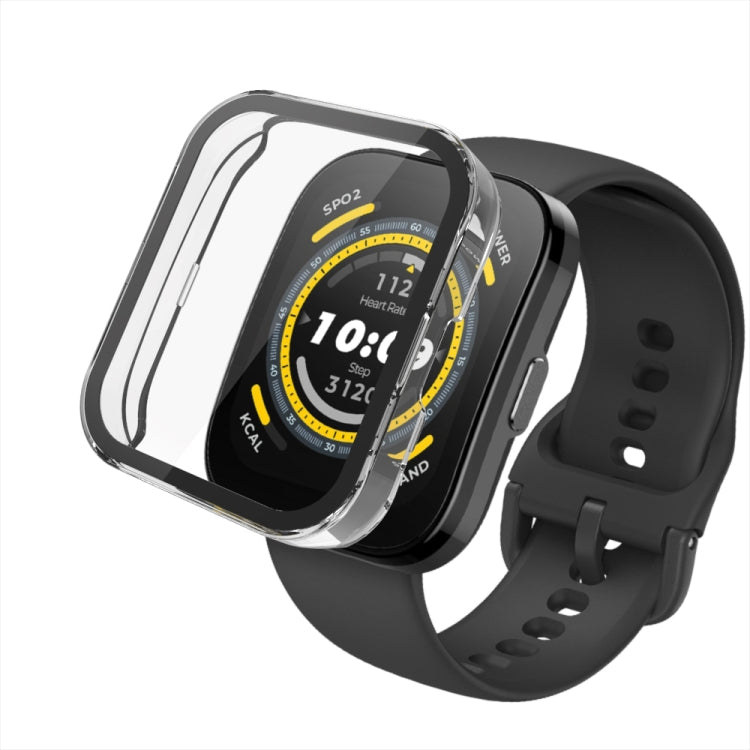 For Amazfit Bip 5 PC + Tempered Film Integrated Watch Protective Case(Transparent) - Watch Cases by PMC TechLife | Online Shopping South Africa | PMC TechLife | Buy Now Pay Later Mobicred