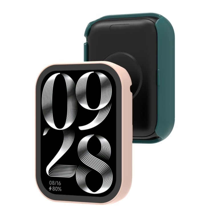 For Xiaomi Mi Band 8 Pro PC + Tempered Film Integrated Watch Protective Case(Dark Green) - Watch Cases by PMC TechLife | Online Shopping South Africa | PMC TechLife