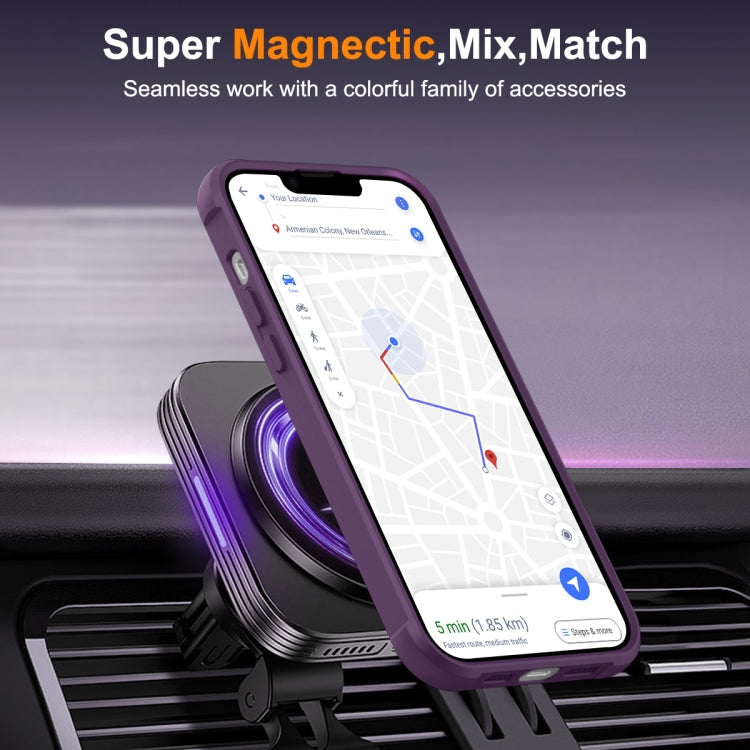 For iPhone 14 Plus MagSafe Magnetic Rotating Holder Phone Case(Purple) - iPhone 14 Plus Cases by PMC TechLife | Online Shopping South Africa | PMC TechLife
