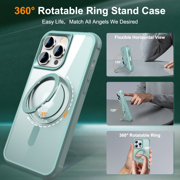 For iPhone 14 Pro MagSafe Magnetic Rotating Holder Phone Case(Lake Blue) - iPhone 14 Pro Cases by PMC TechLife | Online Shopping South Africa | PMC TechLife