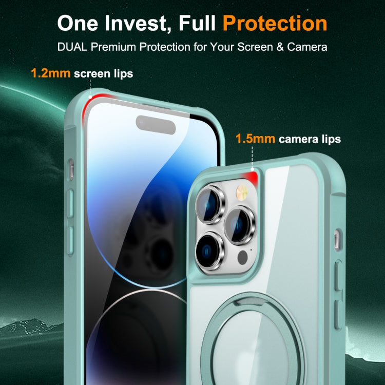 For iPhone 14 Pro MagSafe Magnetic Rotating Holder Phone Case(Lake Blue) - iPhone 14 Pro Cases by PMC TechLife | Online Shopping South Africa | PMC TechLife