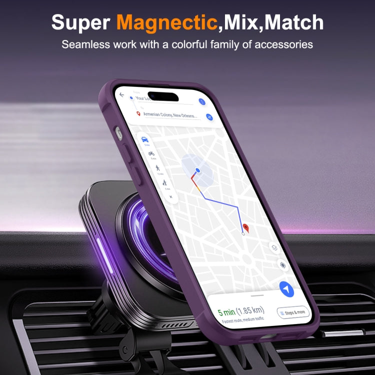 For iPhone 14 Pro Max MagSafe Magnetic Rotating Holder Phone Case(Purple) - iPhone 14 Pro Max Cases by PMC TechLife | Online Shopping South Africa | PMC TechLife