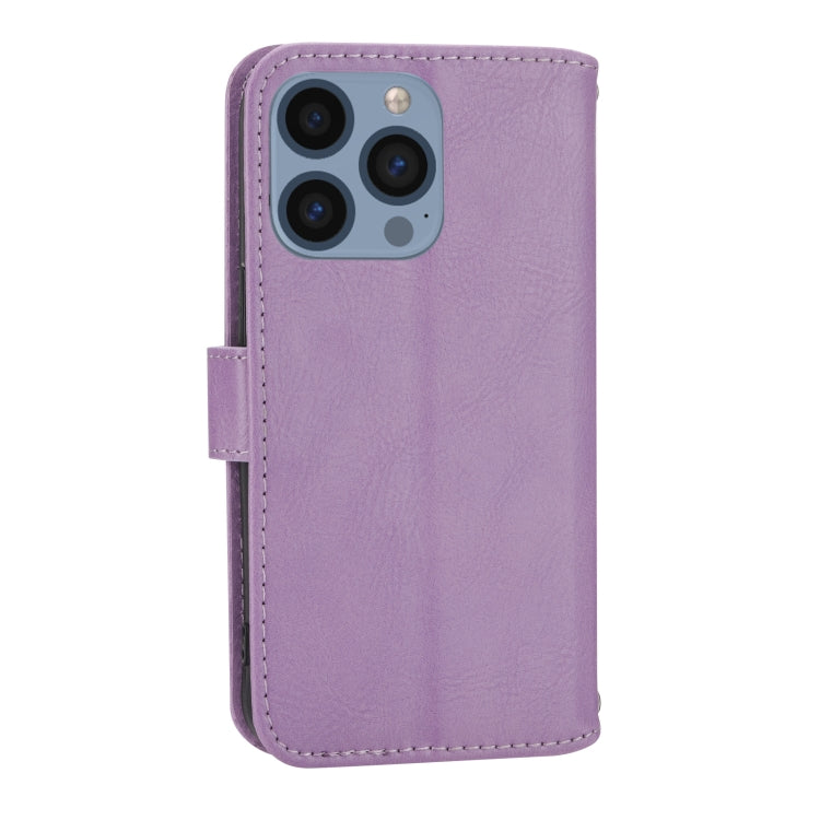 For iPhone 16 Pro Oil Skin Zipper Wallet Leather Phone Case(Purple) - iPhone 16 Pro Cases by PMC TechLife | Online Shopping South Africa | PMC TechLife | Buy Now Pay Later Mobicred