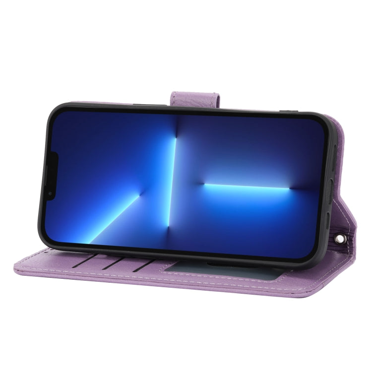 For iPhone 16 Pro Oil Skin Zipper Wallet Leather Phone Case(Purple) - iPhone 16 Pro Cases by PMC TechLife | Online Shopping South Africa | PMC TechLife | Buy Now Pay Later Mobicred