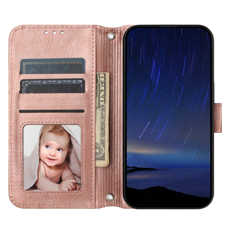 For iPhone 16 Oil Skin Zipper Wallet Leather Phone Case(Rose Gold) - iPhone 16 Cases by PMC TechLife | Online Shopping South Africa | PMC TechLife | Buy Now Pay Later Mobicred