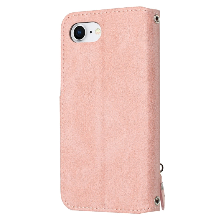 For iPhone 16e Oil Skin Zipper Wallet Leather Phone Case(Pink) - iPhone 16e Cases by PMC TechLife | Online Shopping South Africa | PMC TechLife | Buy Now Pay Later Mobicred