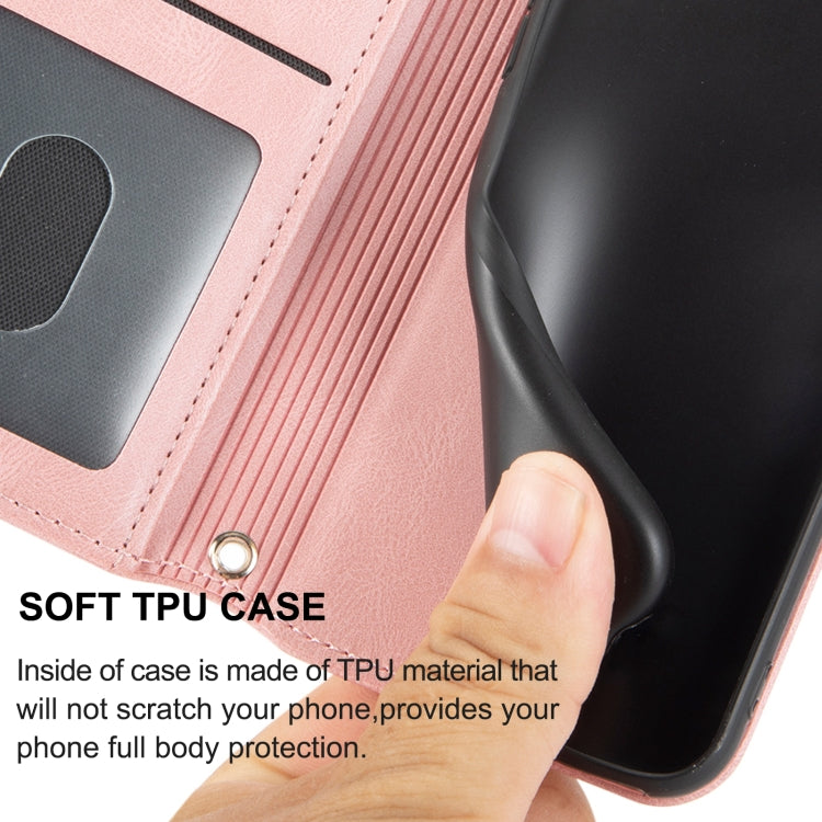 For iPhone 16 Pro Max Embossed Stripes Skin Feel Leather Phone Case(Pink) - iPhone 16 Pro Max Cases by PMC TechLife | Online Shopping South Africa | PMC TechLife | Buy Now Pay Later Mobicred