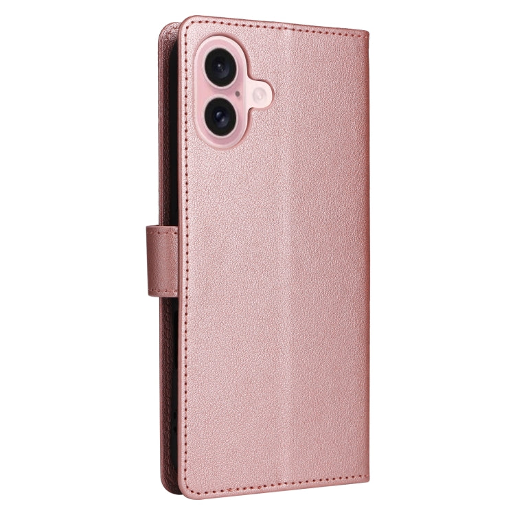 For iPhone 16 3-Card Slots Multifunctional Leather Phone Case(Rose Gold) - free shipping - PMC TechLife - Order now!
