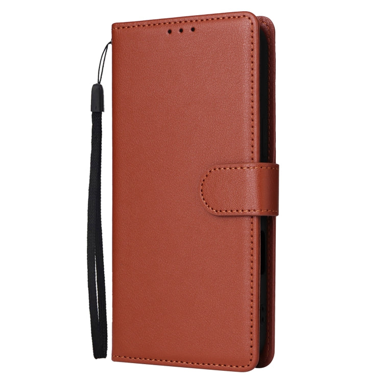 For iPhone 16 Plus Multifunctional Horizontal Flip Leather Phone Case with Three Card Slots(Brown) - iPhone 16 Plus Cases by PMC TechLife | Online Shopping South Africa | PMC TechLife | Buy Now Pay Later Mobicred
