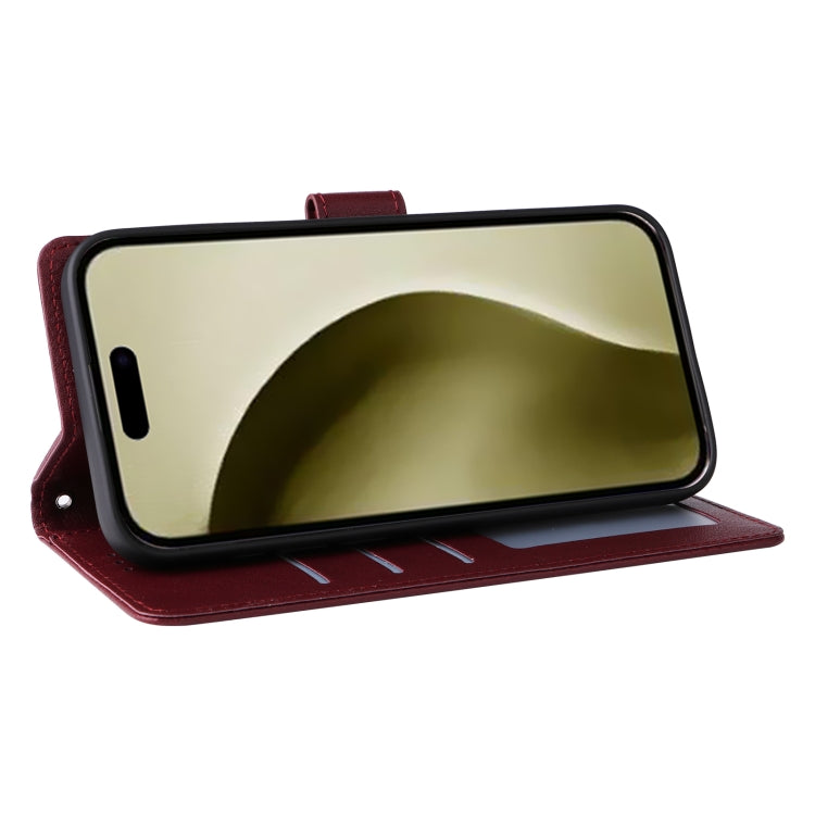 For iPhone 16 Pro Multifunctional Horizontal Flip Leather Phone Case with Three Card Slots(Wine Red) - iPhone 16 Pro Cases by PMC TechLife | Online Shopping South Africa | PMC TechLife | Buy Now Pay Later Mobicred