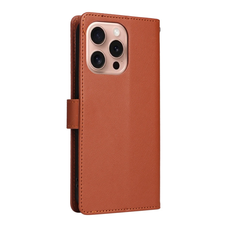 For iPhone 16 Pro Max Multifunctional Horizontal Flip Leather Phone Case with Three Card Slots(Brown) - iPhone 16 Pro Max Cases by PMC TechLife | Online Shopping South Africa | PMC TechLife | Buy Now Pay Later Mobicred
