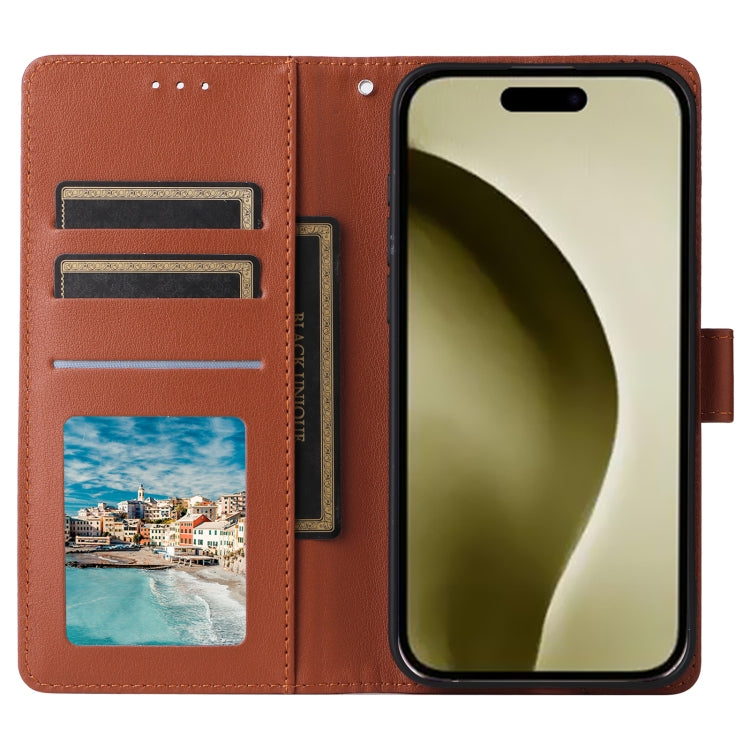 For iPhone 16 Pro Max Multifunctional Horizontal Flip Leather Phone Case with Three Card Slots(Brown) - iPhone 16 Pro Max Cases by PMC TechLife | Online Shopping South Africa | PMC TechLife | Buy Now Pay Later Mobicred