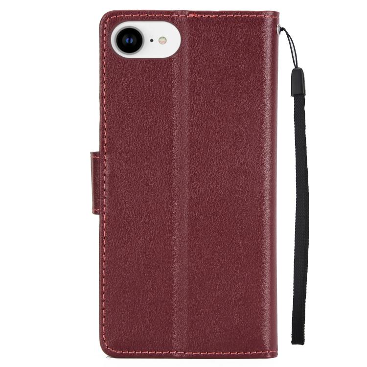 For iPhone 16e Multifunctional Horizontal Flip Leather Phone Case with Three Card Slots(Wine Red) - iPhone 16e Cases by PMC TechLife | Online Shopping South Africa | PMC TechLife | Buy Now Pay Later Mobicred