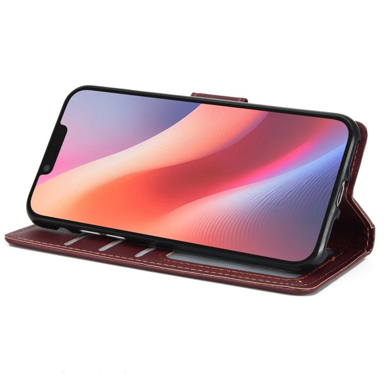 For iPhone 16e Multifunctional Horizontal Flip Leather Phone Case with Three Card Slots(Wine Red) - iPhone 16e Cases by PMC TechLife | Online Shopping South Africa | PMC TechLife | Buy Now Pay Later Mobicred