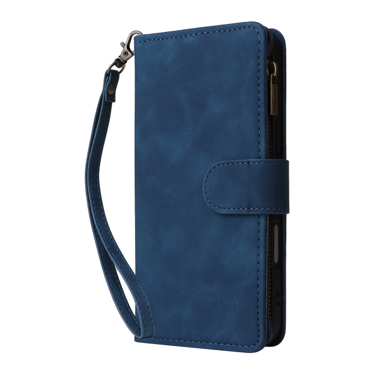 For iPhone 16 Plus Crossbody Multi-card Slot Wallet Zipper Leather Phone Case(Dark Blue) - iPhone 16 Plus Cases by PMC TechLife | Online Shopping South Africa | PMC TechLife | Buy Now Pay Later Mobicred