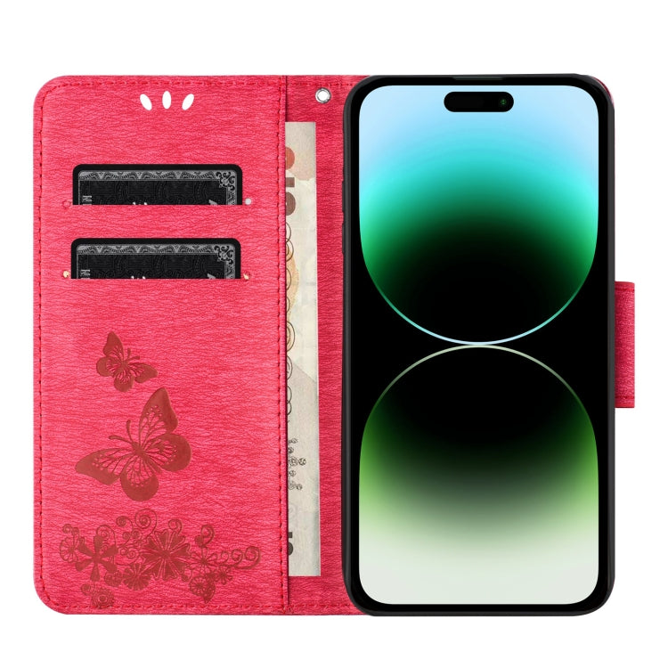 For iPhone 16 Pro Butterfly Embossed Flip Leather Phone Case(Red) - free shipping - PMC TechLife - Order now!