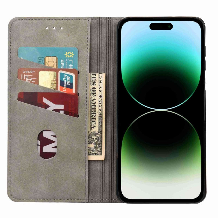 For iPhone 16 Pro Max Skin Feel Splicing Leather Phone Case(Grey) - iPhone 16 Pro Max Cases by PMC TechLife | Online Shopping South Africa | PMC TechLife | Buy Now Pay Later Mobicred
