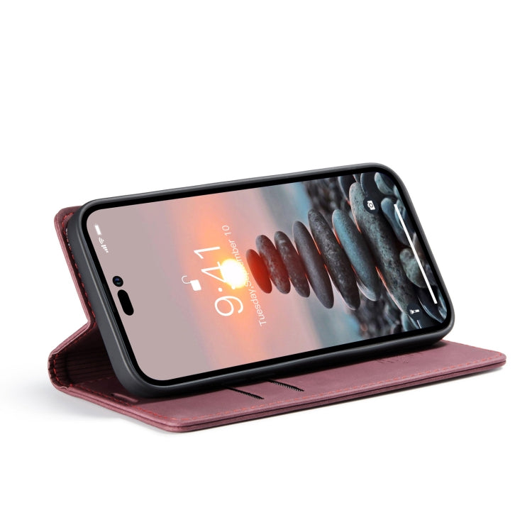 For iPhone 15 Pro CaseMe 013 Multifunctional Horizontal Flip Leather Phone Case(Wine Red) - free shipping - PMC Jewellery - Order now!