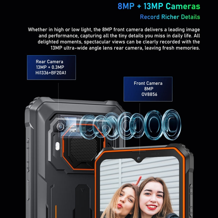 Blackview BV6200 Pro, 6GB+128GB, IP68/IP69K/MIL-STD-810H, 6.56 inch Android 13 MediaTek Helio P35 Octa Core, Network: 4G, OTG(Black) - free shipping - PMC TechLife - Order now!