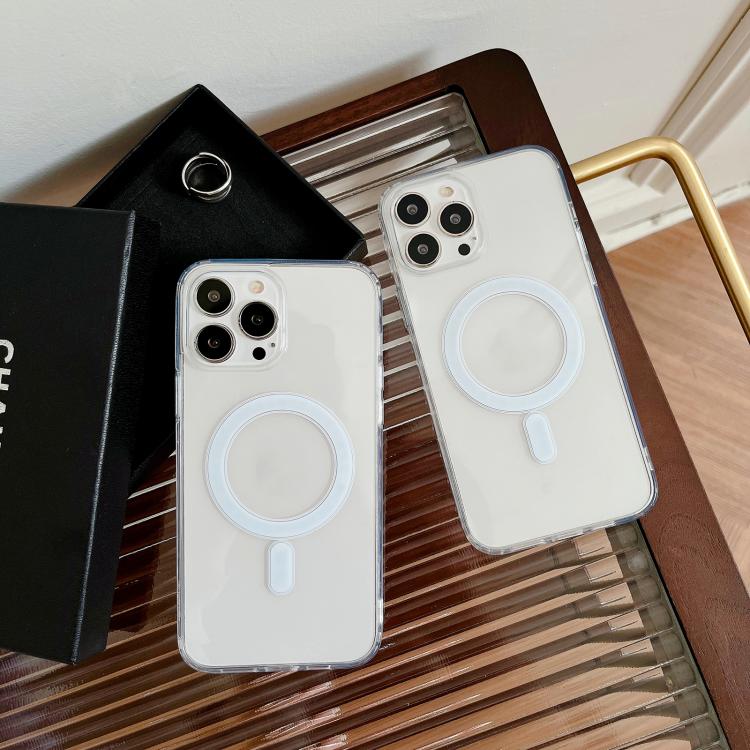 For iPhone 16e MagSafe Magnetic Clear Acrylic TPU Phone Case(Transparent) - iPhone 16e Cases by PMC TechLife | Online Shopping South Africa | PMC TechLife | Buy Now Pay Later Mobicred