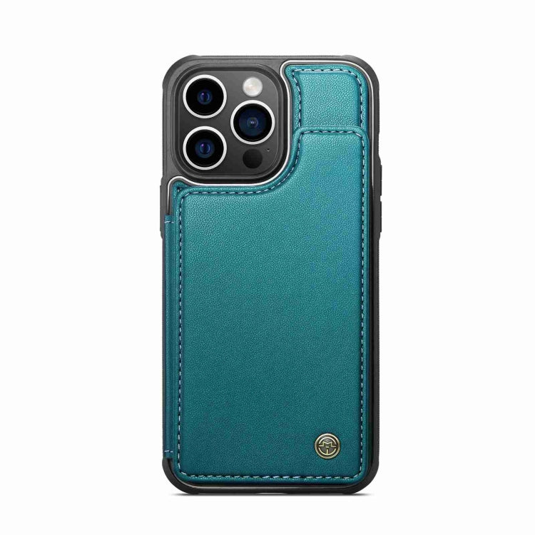 For iPhone 15 Pro Max CaseMe C22 Card Slots Holder RFID Anti-theft Phone Case(Blue Green) - free shipping - PMC Jewellery - Order now!