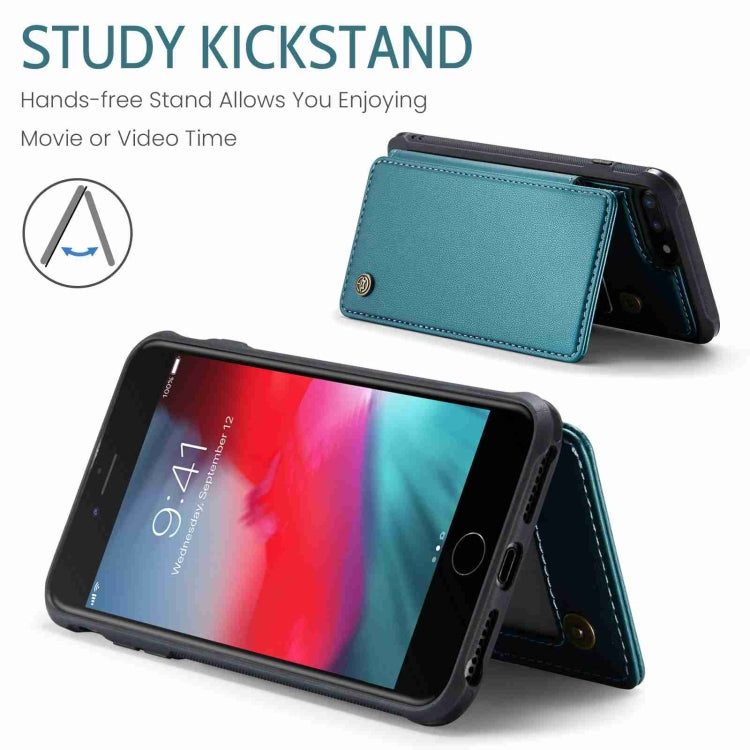 For iPhone 8 Plus / 7 Plus CaseMe C22 Card Slots Holder RFID Anti-theft Phone Case(Blue Green) - free shipping - PMC Jewellery - Order now!