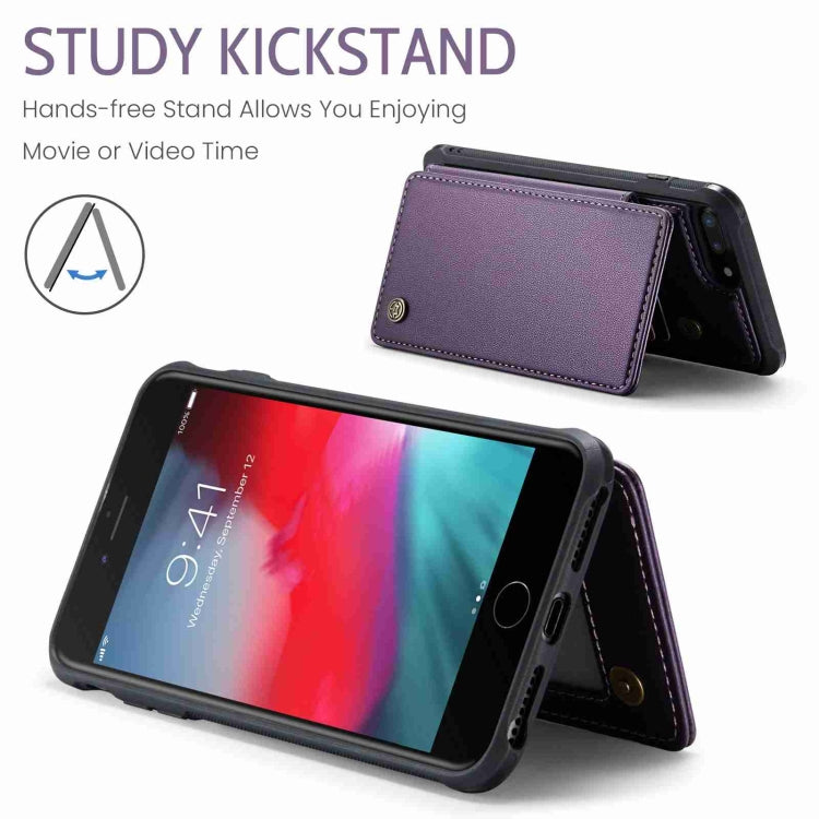 For iPhone 8 Plus / 7 Plus CaseMe C22 Card Slots Holder RFID Anti-theft Phone Case(Purple) - free shipping - PMC Jewellery - Order now!
