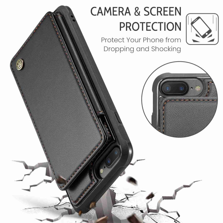 For iPhone 8 Plus / 7 Plus CaseMe C22 Card Slots Holder RFID Anti-theft Phone Case(Black) - free shipping - PMC Jewellery - Order now!