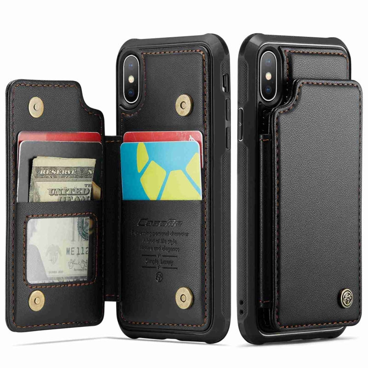 For iPhone XS / X CaseMe C22 Card Slots Holder RFID Anti-theft Phone Case(Black) - free shipping - PMC Jewellery - Order now!