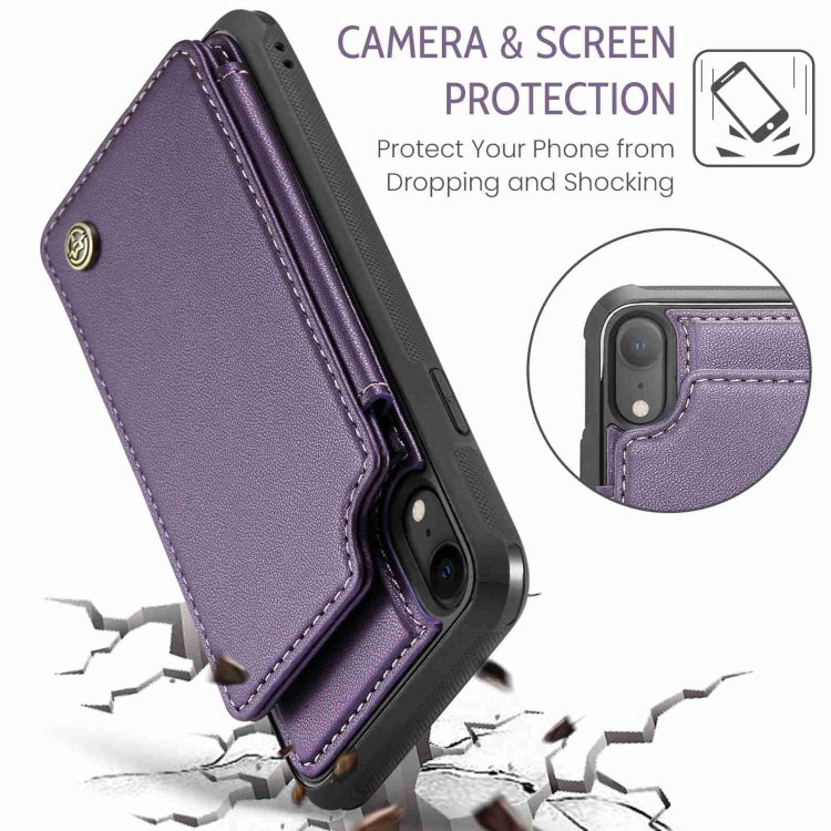 For iPhone XR CaseMe C22 Card Slots Holder RFID Anti-theft Phone Case(Purple) - More iPhone Cases by CaseMe | Online Shopping South Africa | PMC Jewellery | Buy Now Pay Later Mobicred