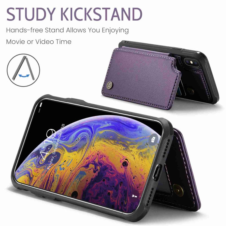 For iPhone XS Max CaseMe C22 Card Slots Holder RFID Anti-theft Phone Case(Purple) - free shipping - PMC Jewellery - Order now!