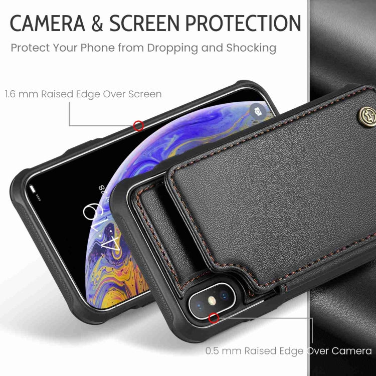 For iPhone XS Max CaseMe C22 Card Slots Holder RFID Anti-theft Phone Case(Black) - More iPhone Cases by CaseMe | Online Shopping South Africa | PMC Jewellery | Buy Now Pay Later Mobicred