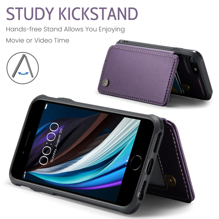 For iPhone SE 2022 / SE 2020 CaseMe C22 Card Slots Holder RFID Anti-theft Phone Case(Purple) - free shipping - PMC Jewellery - Order now!