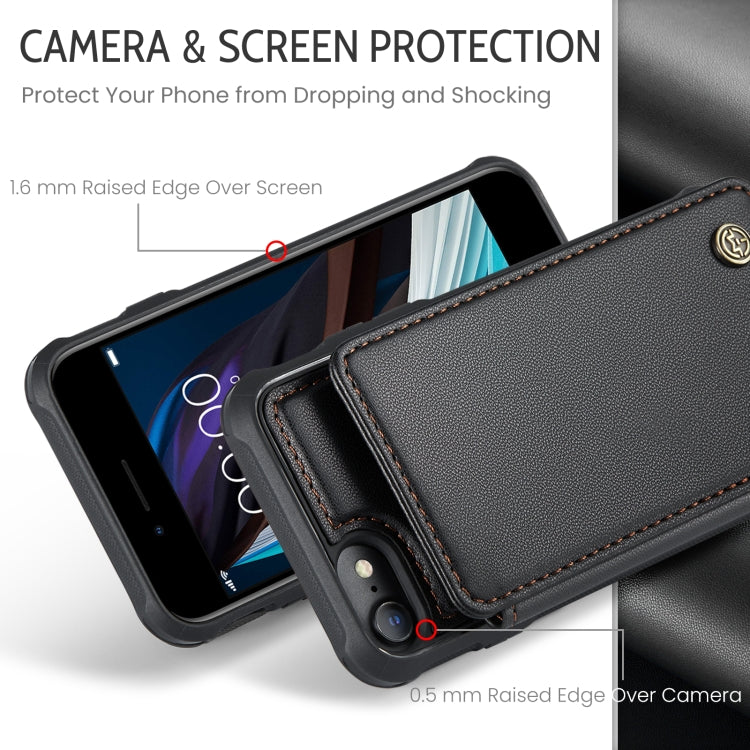 For iPhone SE 2022 / SE 2020 CaseMe C22 Card Slots Holder RFID Anti-theft Phone Case(Black) - free shipping - PMC Jewellery - Order now!