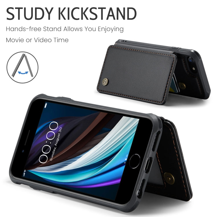 For iPhone SE 2022 / SE 2020 CaseMe C22 Card Slots Holder RFID Anti-theft Phone Case(Black) - free shipping - PMC Jewellery - Order now!