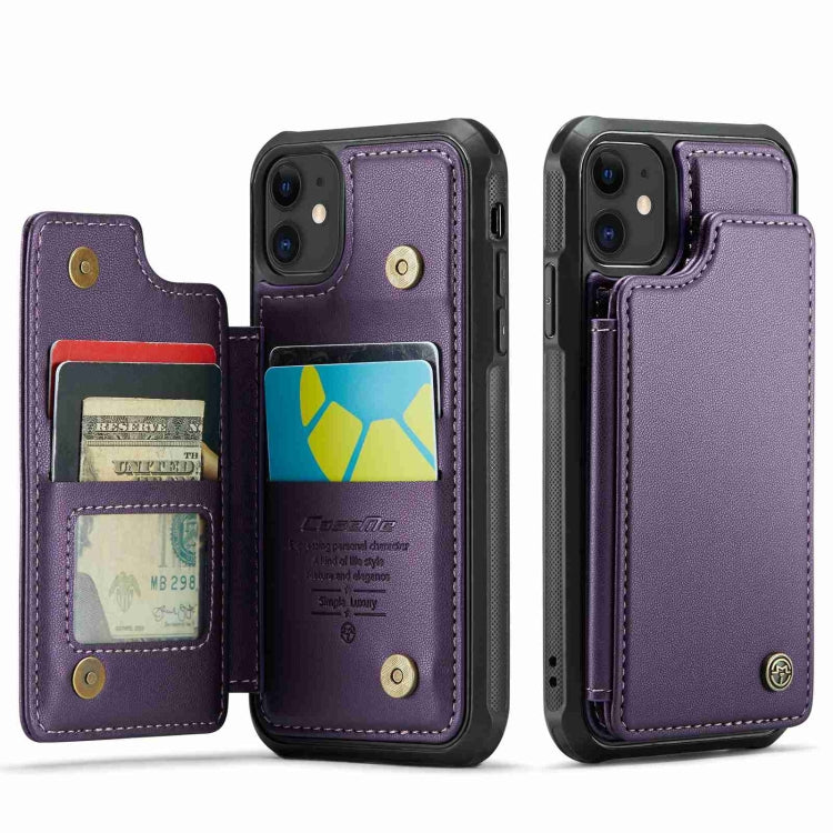 For iPhone 11 CaseMe C22 Card Slots Holder RFID Anti-theft Phone Case(Purple) - free shipping - PMC Jewellery - Order now!