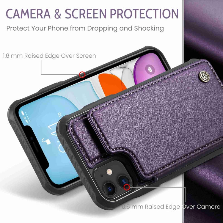 For iPhone 11 CaseMe C22 Card Slots Holder RFID Anti-theft Phone Case(Purple) - free shipping - PMC Jewellery - Order now!