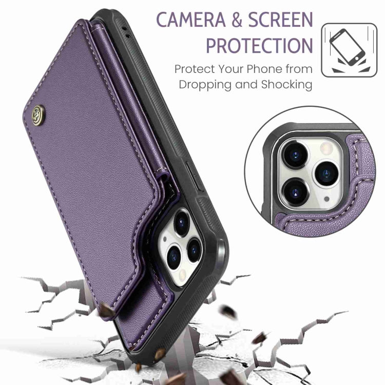 For iPhone 11 Pro CaseMe C22 Card Slots Holder RFID Anti-theft Phone Case(Purple) - free shipping - PMC Jewellery - Order now!