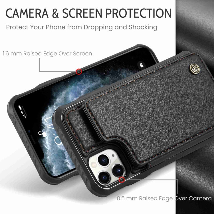 For iPhone 11 Pro CaseMe C22 Card Slots Holder RFID Anti-theft Phone Case(Black) - free shipping - PMC Jewellery - Order now!