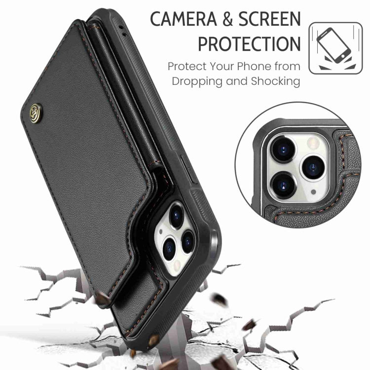 For iPhone 11 Pro CaseMe C22 Card Slots Holder RFID Anti-theft Phone Case(Black) - free shipping - PMC Jewellery - Order now!