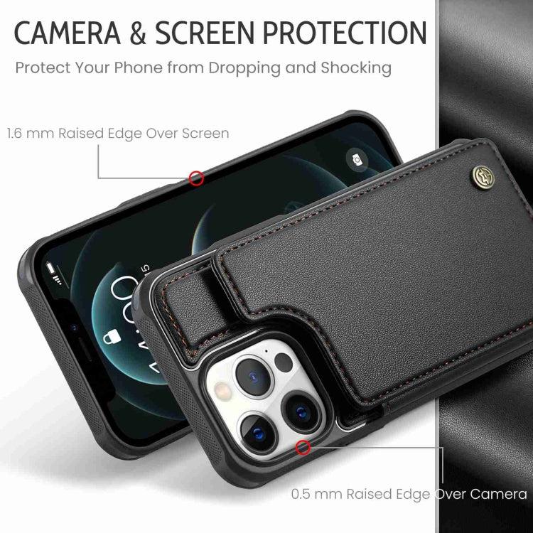 For iPhone 12 Pro Max CaseMe C22 Card Slots Holder RFID Anti-theft Phone Case(Black) - free shipping - PMC Jewellery - Order now!