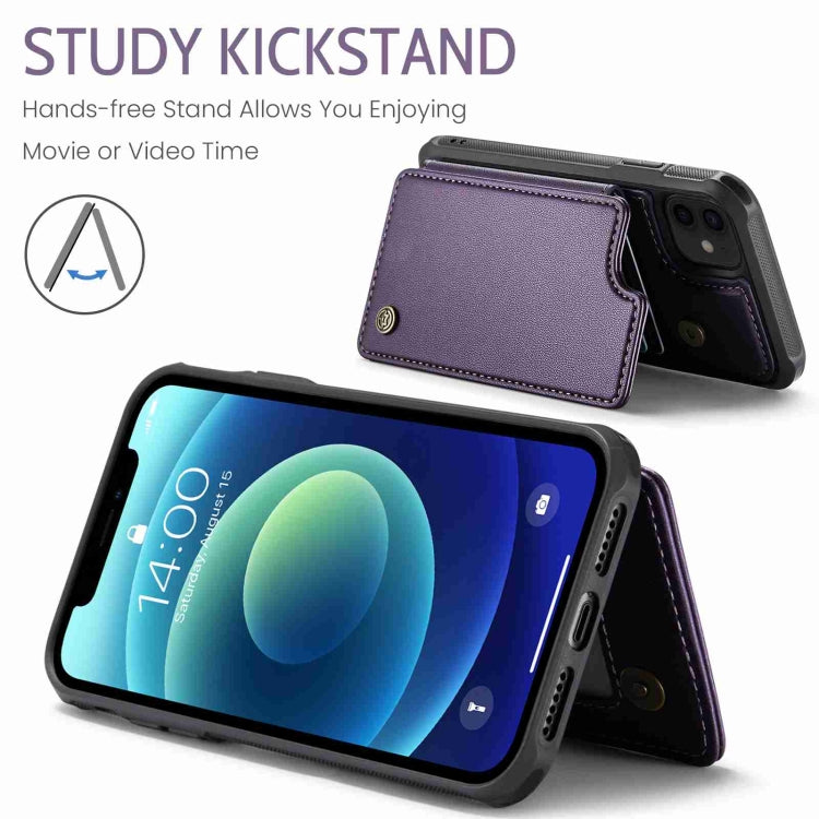 For iPhone 12 / 12 Pro CaseMe C22 Card Slots Holder RFID Anti-theft Phone Case(Purple) - free shipping - PMC Jewellery - Order now!