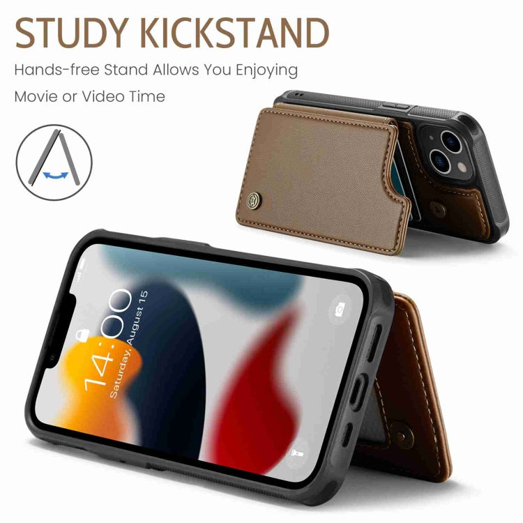 For iPhone 13 CaseMe C22 Card Slots Holder RFID Anti-theft Phone Case(Brown) - free shipping - PMC Jewellery - Order now!