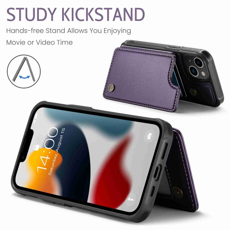 For iPhone 13 CaseMe C22 Card Slots Holder RFID Anti-theft Phone Case(Purple) - free shipping - PMC Jewellery - Order now!