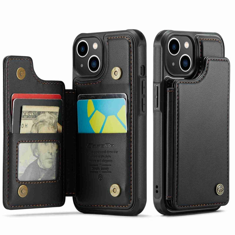 For iPhone 13 CaseMe C22 Card Slots Holder RFID Anti-theft Phone Case(Black) - free shipping - PMC Jewellery - Order now!