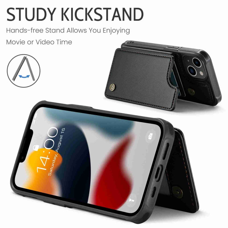 For iPhone 13 CaseMe C22 Card Slots Holder RFID Anti-theft Phone Case(Black) - free shipping - PMC Jewellery - Order now!