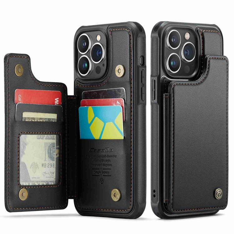 For iPhone 13 Pro Max CaseMe C22 Card Slots Holder RFID Anti-theft Phone Case(Black) - free shipping - PMC Jewellery - Order now!