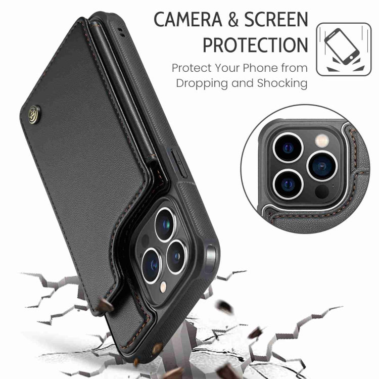 For iPhone 13 Pro Max CaseMe C22 Card Slots Holder RFID Anti-theft Phone Case(Black) - free shipping - PMC Jewellery - Order now!