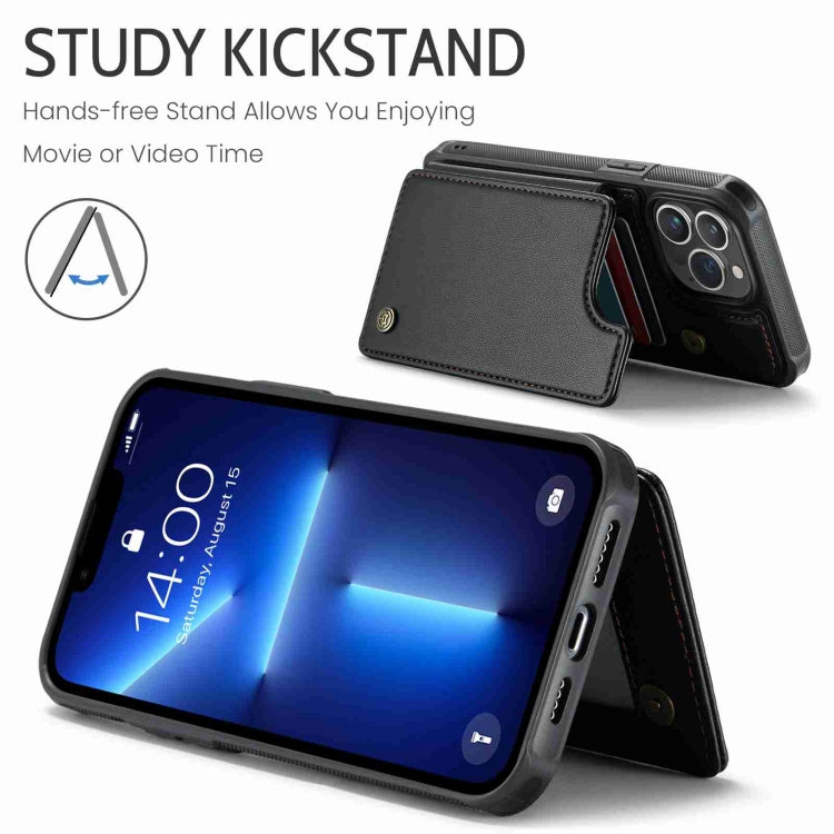 For iPhone 13 Pro Max CaseMe C22 Card Slots Holder RFID Anti-theft Phone Case(Black) - free shipping - PMC Jewellery - Order now!