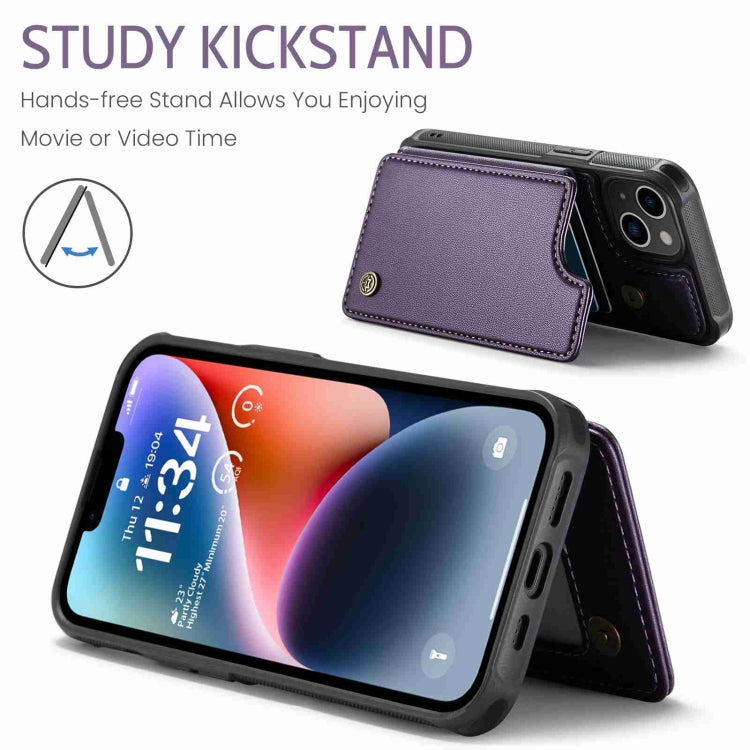 For iPhone 14 CaseMe C22 Card Slots Holder RFID Anti-theft Phone Case(Purple) - free shipping - PMC Jewellery - Order now!